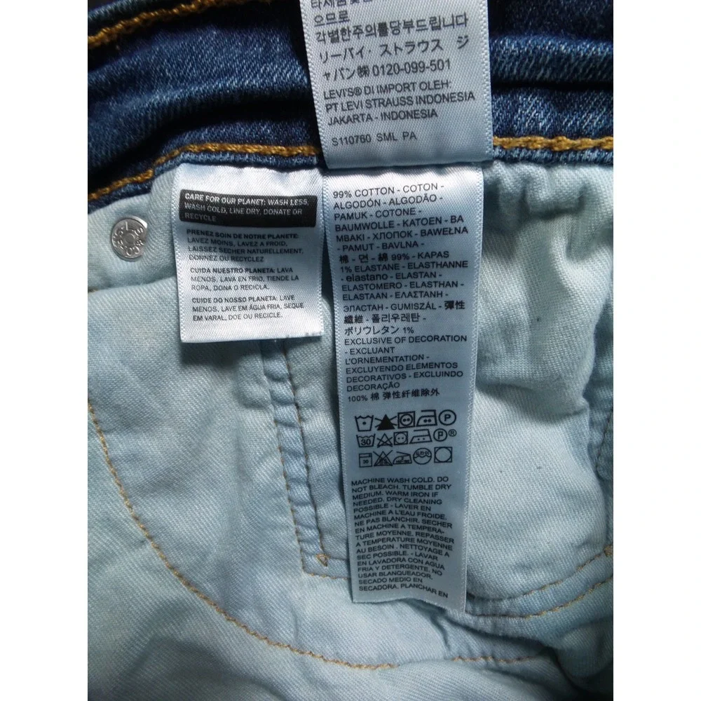 Levis Mens‎ Jeans 38 x 30 Blue Denim 505 Straight Leg Regular Fit Stretch